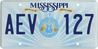 MS license plate AEV127