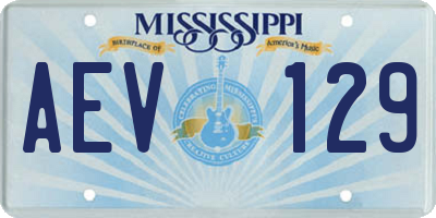 MS license plate AEV129