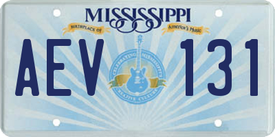 MS license plate AEV131