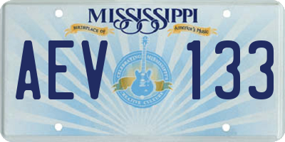 MS license plate AEV133