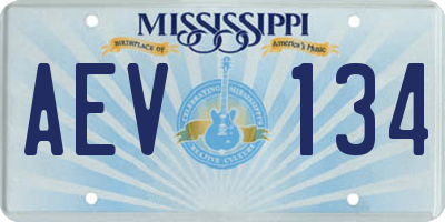 MS license plate AEV134
