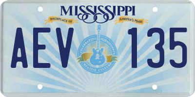 MS license plate AEV135
