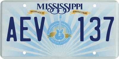 MS license plate AEV137