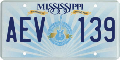 MS license plate AEV139