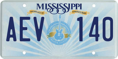 MS license plate AEV140