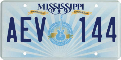 MS license plate AEV144