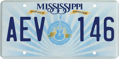 MS license plate AEV146