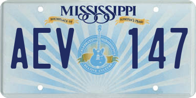 MS license plate AEV147
