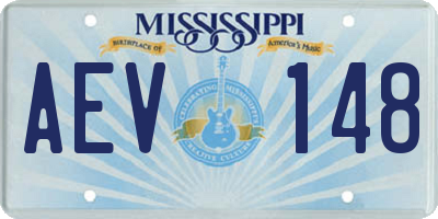 MS license plate AEV148