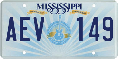 MS license plate AEV149