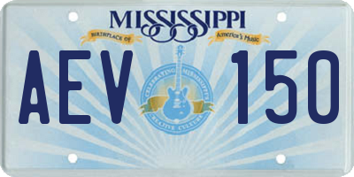MS license plate AEV150