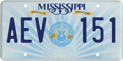 MS license plate AEV151