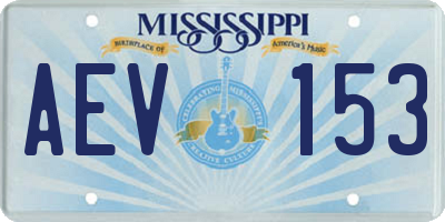 MS license plate AEV153