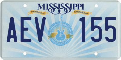 MS license plate AEV155