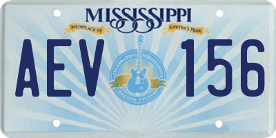 MS license plate AEV156