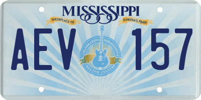 MS license plate AEV157