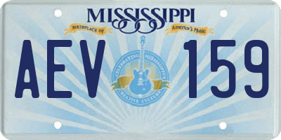 MS license plate AEV159