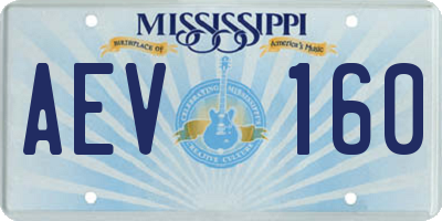 MS license plate AEV160
