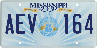 MS license plate AEV164