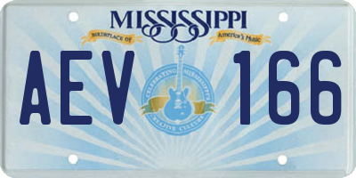MS license plate AEV166