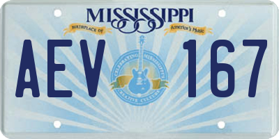 MS license plate AEV167