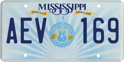 MS license plate AEV169