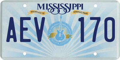 MS license plate AEV170