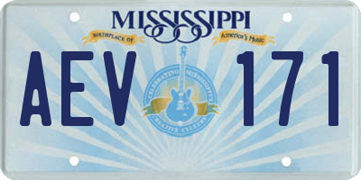 MS license plate AEV171