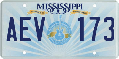 MS license plate AEV173