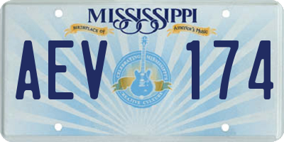 MS license plate AEV174