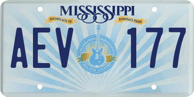 MS license plate AEV177