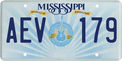 MS license plate AEV179