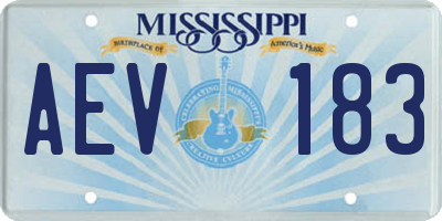 MS license plate AEV183