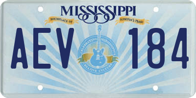 MS license plate AEV184