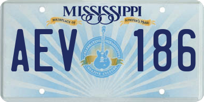 MS license plate AEV186