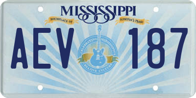 MS license plate AEV187