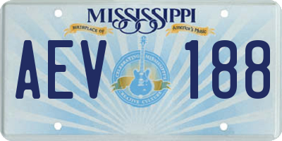 MS license plate AEV188