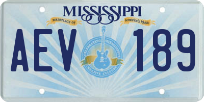 MS license plate AEV189