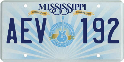 MS license plate AEV192