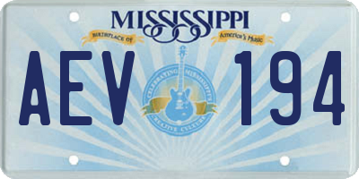 MS license plate AEV194