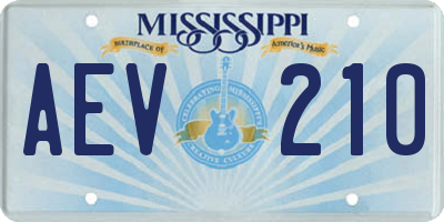 MS license plate AEV210