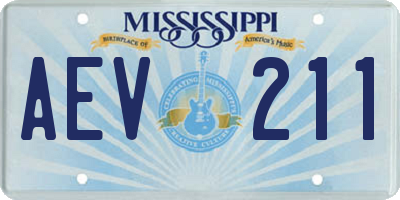 MS license plate AEV211