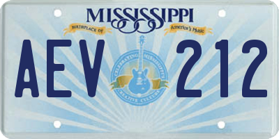 MS license plate AEV212