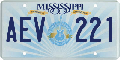 MS license plate AEV221