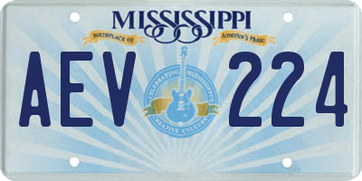 MS license plate AEV224