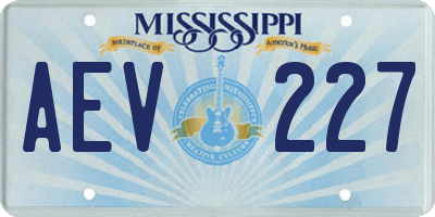 MS license plate AEV227