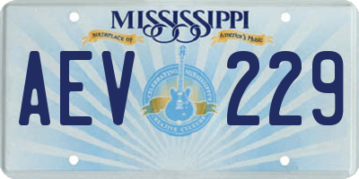 MS license plate AEV229
