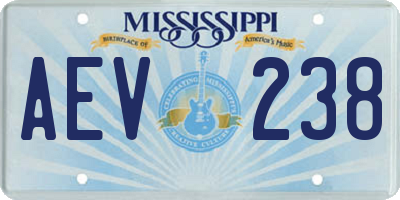 MS license plate AEV238