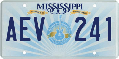 MS license plate AEV241
