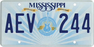 MS license plate AEV244